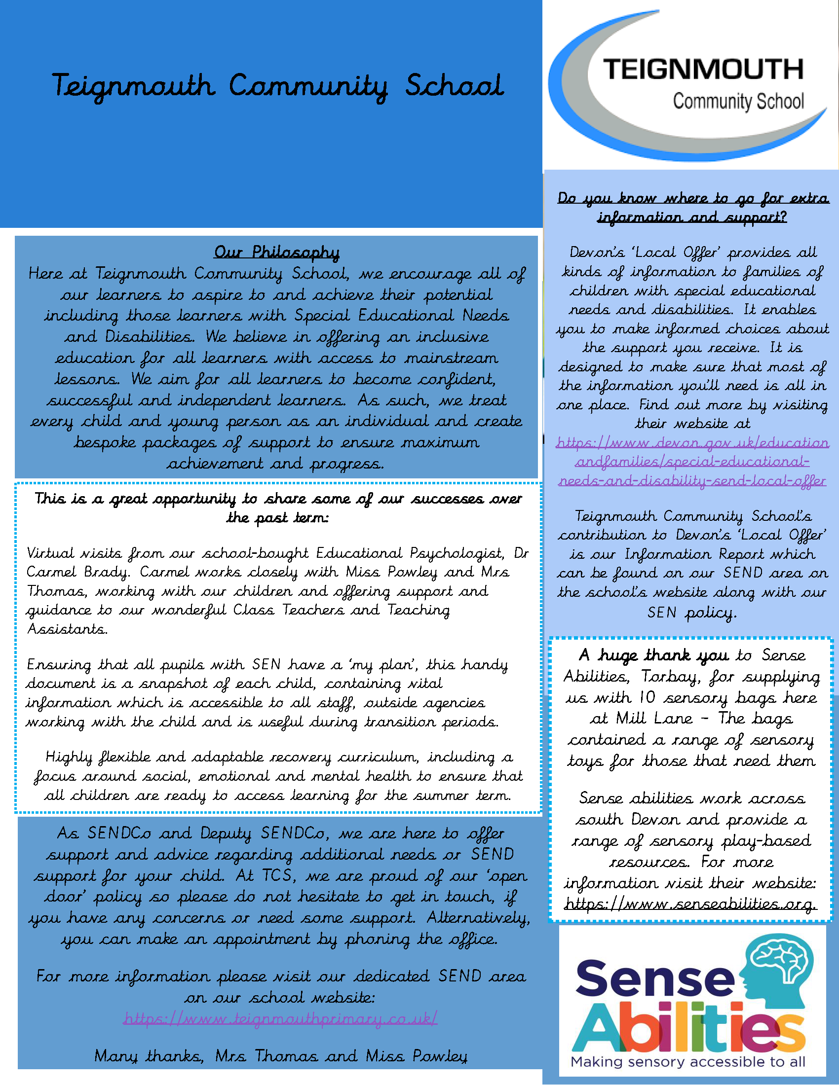 SEN Newsletter Spring 2021 Teignmouth Primary