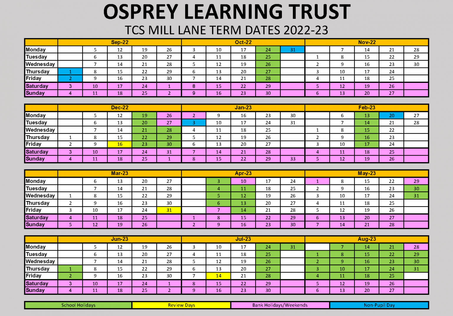 Term Dates Calendar Teignmouth Primary